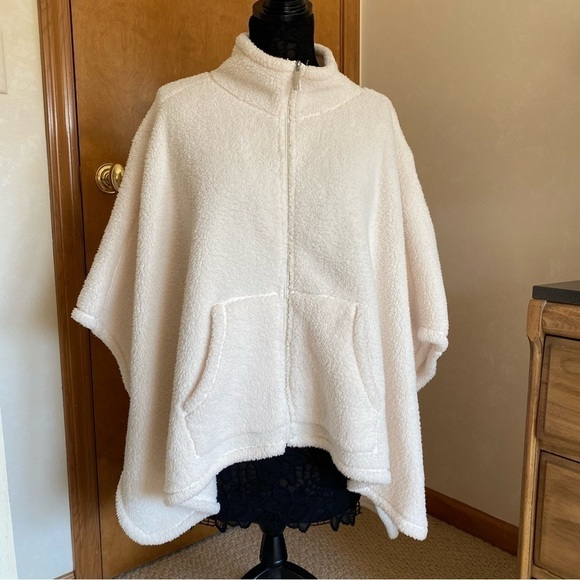 Calvin Klein Cream Off White Sherba Teddy Cape Jacket NWOT - Picture 3 of 14